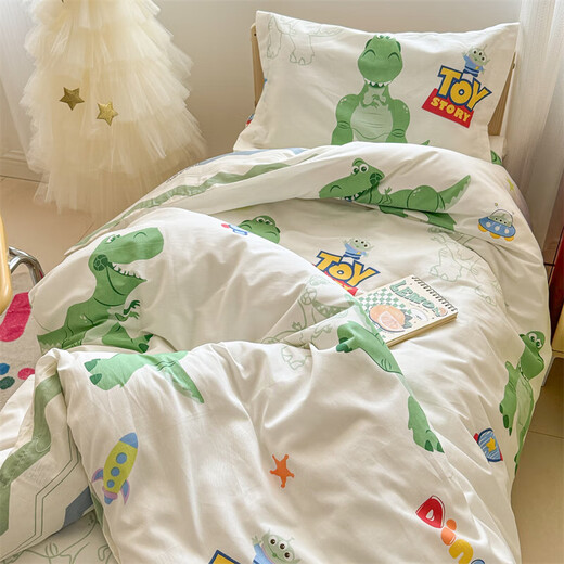 Cotton kindergarten quilt three-piece set baby nap bedding baby children's pure cotton quilt six-piece set for kindergarten Overlord Little Green Dragon soft and delicate 1.2*1.5 meters silk cotton quilt-2Jin Jin equals 0.5 kg