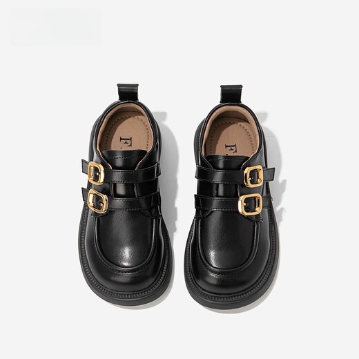 Yilinyue Girls' Loafers 2025 Girls Princess Black Small Leather Shoes New Children's Breathable Single Shoes Soft Sole Korean Version Performance 929 Black Single Layer 34 Inner Length 20.8CM