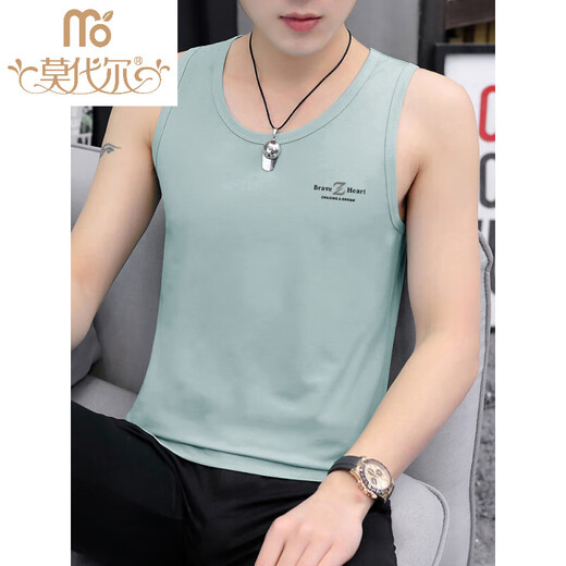 Modal pure cotton vest men's trendy vest slim fit personality trendy summer sports wear bottomed men's sleeveless T-shirt 20 sets - M9232 light gray + M9793 black 7XL [Suggestion: 205Jin [Jin equals 0.5 kg] to 220Jin [Jin equals 0.5 kg]]