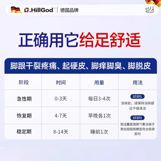 Dr.HillGod's Athlete's Foot Anti-Itching Peeling Rotten Feet Fungal Infection Itchy Sweating Feet Special Medicinal Cracked Foot Cream Heel Dry Cracked Single Box Special Effects