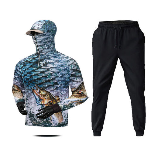 Jie Yintong outdoor sun protection clothing fishing clothing men's summer thin quick-drying breathable new sun protection clothing jacket ice silk anti-mosquito clothing 224 with hood fully open 3XL