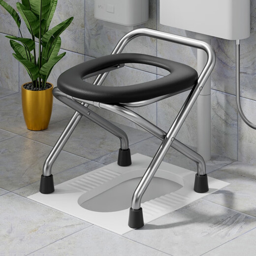 Miaoxinsi simple folding mobile toilet for the elderly, squatting toilet, elderly pregnant women sitting on the toilet, toilet chair and toilet stool