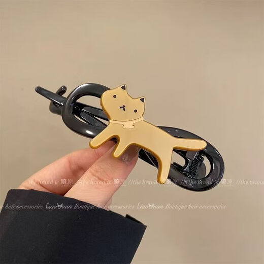 2025 new high-end leopard print cat hair clip for women's back of the head, large hair twist and twist gripper, one-word hair clip, twist clip, random 1 pack