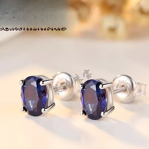 DL 1998 Fat Donglai quality women's Japanese and Korean fashion colored gemstone earrings silver plated 18k gold tanzanite earrings accessories