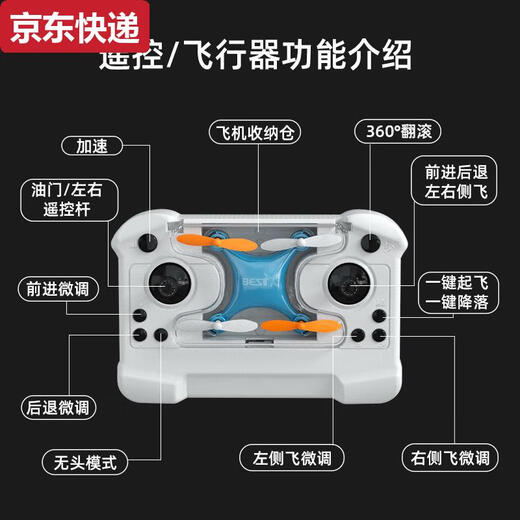 Sanqihu Mini UAV Small UAV Boys Children's Toy Anti-fall Quadcopter Remote Control Aircraft Helicopter Bright Black