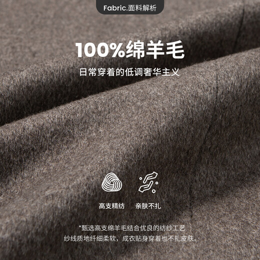 Navigare Italian small sailing medium-length woolen coat for men 2025 autumn and winter new old money style windbreaker jacket Mocha 2XL