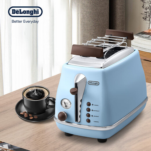 Delonghi Retro Series CTO2003/2103.AZ Toaster Toaster Toasted Sandwich Bread Toast Toaster Home Light Food Machine Breakfast Machine Bread Toaster Ocean Blue