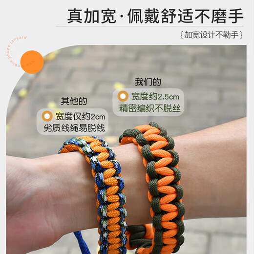 UOSO camera wrist strap wrist strap woven suitable for Fuji hand rope lanyard Canon Sony Leica Ricoh quick release accessories quick-install mobile phone lanyard woven camera wrist strap military green orange