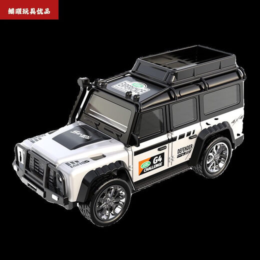 雅万儿童玩具迷你合金遥控越野卡车仿真车收藏车模1比64带灯光可变速 金遥控卡车白色续航1小时 送遥