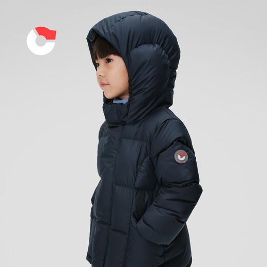 Nanny Goose children's down jacket short hooded warm children's clothing boys and girls windproof and cold thickening coat winter NG2860 navy blue 130