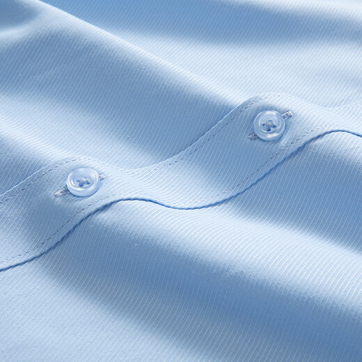 Woodpecker (TUCANO) Chemise d'été à Manches Courtes pour Hommes Business Casual Couleur Unie Polyvalent Confortable Top Homme Bleu Clair 2XL