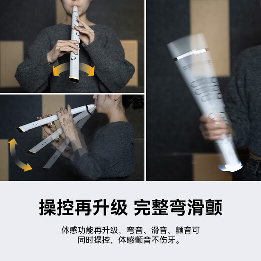 ROBKOO锣钹小小笛电吹管国产真采样萨克斯电笛子入门吹奏乐器初学者 金色特别版【50种音色】