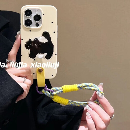 Song cartoon cat holder suitable for OnePlus ACE2PROACE3V mobile phone case oneplus12119R hand strap a full screen dots of yellow buckles + fried cat holder + OnePlus NordN30