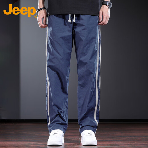 JEEP Casual Pants Men's Autumn and Winter Loose Straight Pants Men's Trendy Workwear Sports Pants Men's Pants Blue 2XL