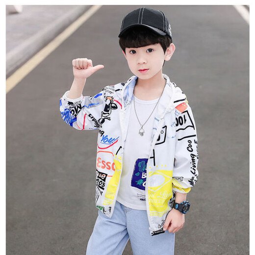 Ouhuangxiong children's sun protection clothing, children's summer clothing, new children's clothing, breathable skin clothing, air-conditioning clothing for middle and large children, orange five-pointed star 150, height 140~150cm