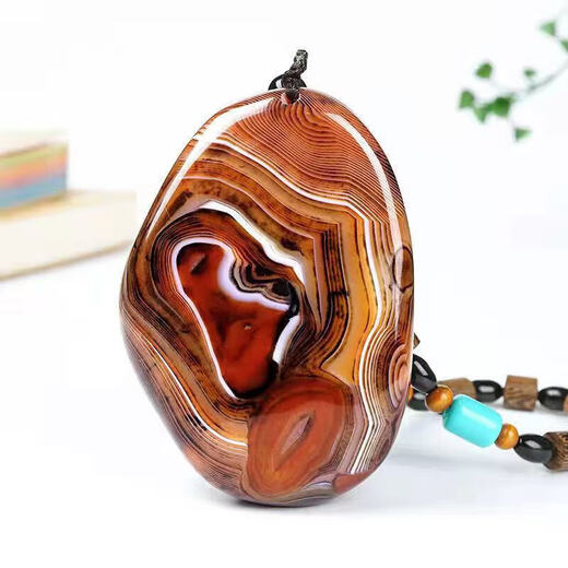 Museum Youdao agate raw stone pendant, sardonyx sweater chain, necklace pendant, agate small stone handle piece, 5 to 6 cm large handle