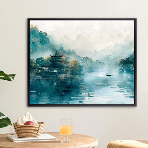 JPHZNB中式风景数字diy手填色感油彩涂色填充 X9740 4560套餐+精品外框四色可选