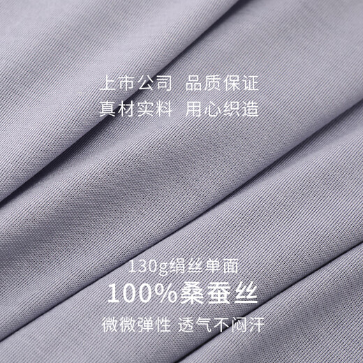 Jinsanta men's basic base coat silk T-shirt shirt top deep sleep silk pajamas YZMDA701 blue gray-single top L