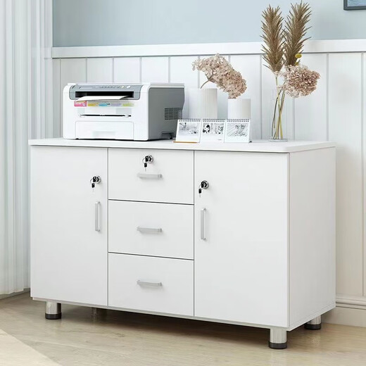 Shanjun Huimei office file cabinet with lock locker drawer storage cabinet low cabinet mobile locker balcony storage cabinet length, width and height 120*40*65cm wild oak color