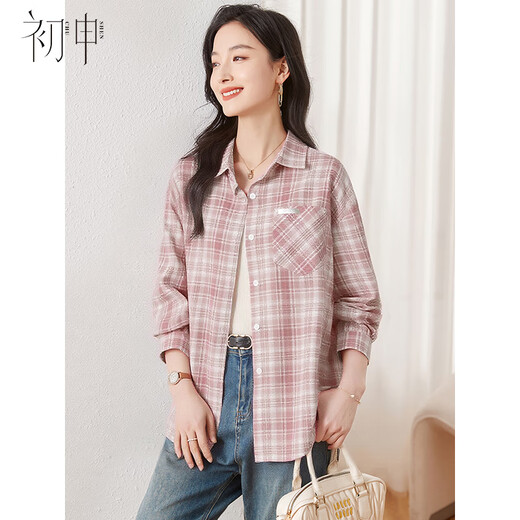 Chushen Spring and Summer Plaid Long Sleeve Shirt Women's Korean Style Loose Shirt Casual Top Thin Jacket S51S060