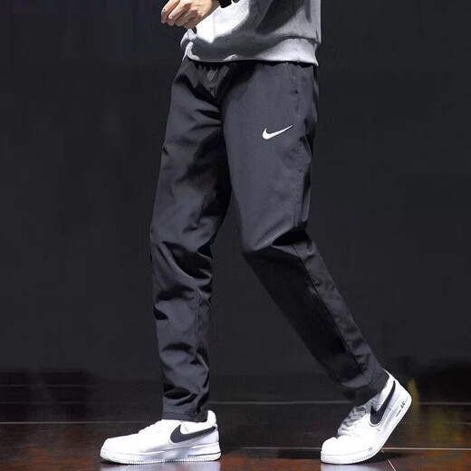 Nike (NIKE) sweatpants men's pants 2025 summer new woven breathable trousers fitness pants casual pants flat pants woven quick-drying straight dm6627-010 black 20 S recommended 100-1Jin [Jin equals 0.5 kg]