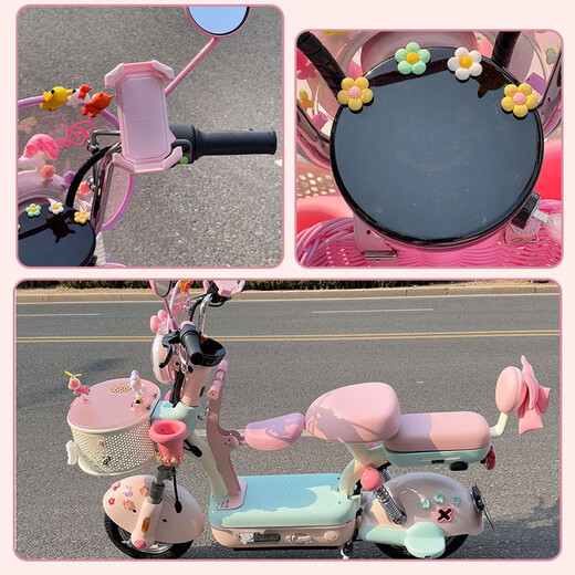 Zailu Emma Yuanshi play decorative car front modification rearview mirror girls cute pink Emma battery car children's seat play special