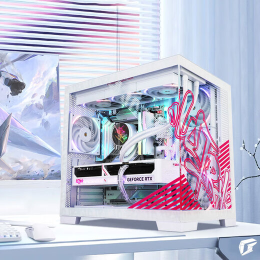 Colorful Ruilong R7 7800X3D RTX5060Ti RTX5070 assembled computer complete machine DIY Delta game console live broadcast design desktop e-sports console Configuration 2 7800X3D RTX5060 pure white console