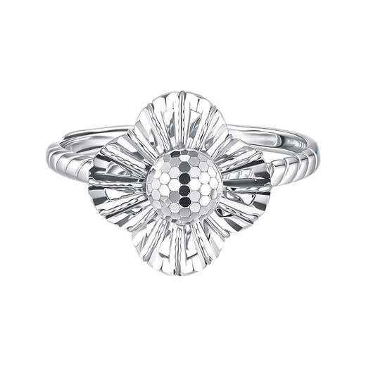 BOC Yijin pt950 four-leaf clover platinum ring for women, platinum ring, birthday, Valentine's Day gift for girlfriend and wife, four-leaf clover ring, about 3.6g