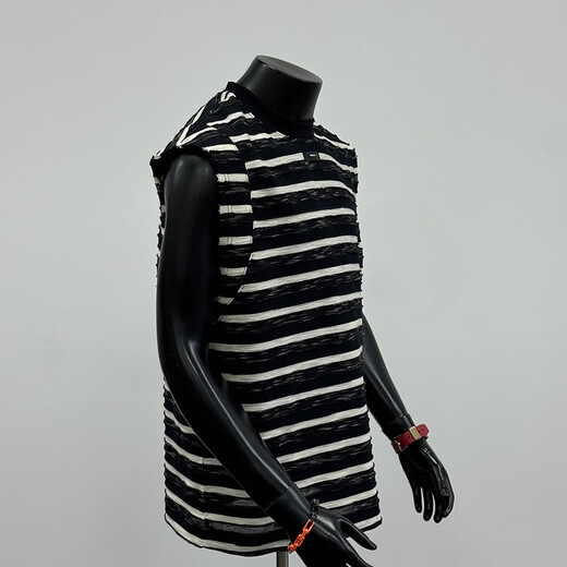 Lucao ADEI2025 SOMMER NEUER AMERICAN MODE MODE MODE ROUND Leader Logo Weste Schleifstreifen Kurzarm schwarze Weste BX1049 Schwarzes Inland S L.