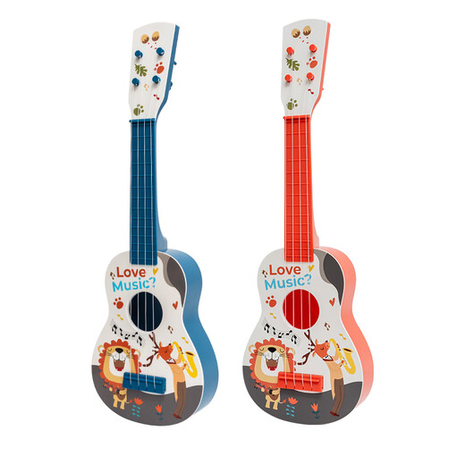 LAZHIJI Kindergitarrenspielzeug, Ukulele, kleines Gitarreninstrument, Musik, Früherziehung, Baby-Geburtstagsgeschenk, 3 Jahre alt, Kesmi, Orange