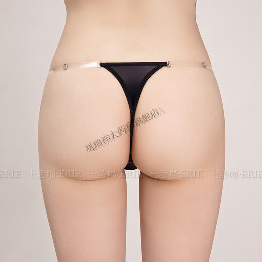 Sexy invisible men's oily pure desire T-shaped eggless and traceless sexy thong, black, one size fits all, suitable for waist circumference 68-92CM