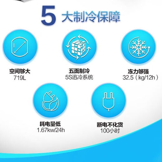 Haier commercial large freezer BC/BD-519/829 large freezer frozen refrigerated fresh meat cabinet food commercial cabinet single temperature BC/BD-719HEZ electronic temperature control/minus 38