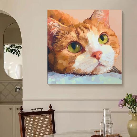 Tigre tres acuático Catinero Lindo Color de bricolaje para niños Llenado 2024 NUEVO TAMAÑO PINTO PINTURADO Color decorativo Hy12806 80*80cm Marco interno espesado + Marco externo decorativo