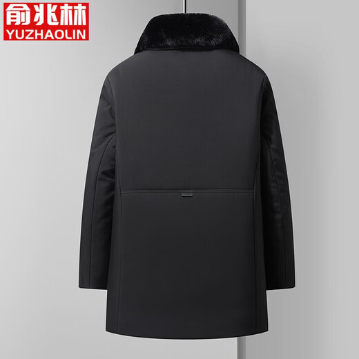 Yu Zhaolin middle-aged and elderly men's cotton-padded jackets, men's dad's winter clothes, mid-length thickened warm cotton-padded jackets, elderly cotton-padded jackets, navy blue 3XL /190 145-160Jin Jin equals 0.5kg wear