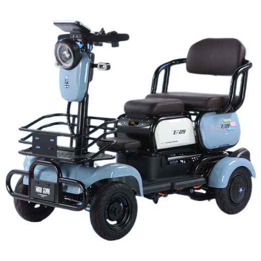 Feige four-wheel electric car for the elderly to pick up and drop off children, the elderly and disabled battery car, compact anti-rollover electromagnetic brake, 600W48v24A4 black gold battery, about 85 miles