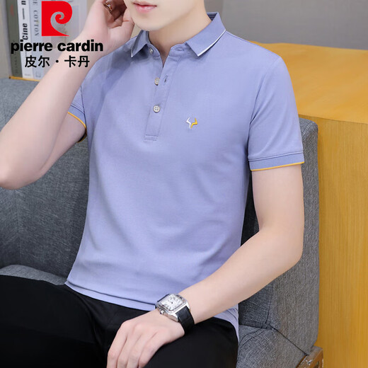 皮尔卡丹（pierre cardin）珠地棉短袖t恤男士潮流2025夏季新款商务青年翻领POLO半袖上衣服 683白色 2XL
