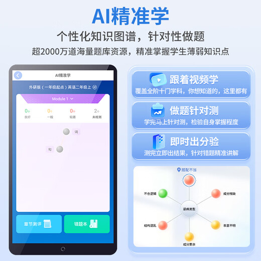 Haojixing 7-inch Pocket Learning Machine Hearing Treasure Children's Primary School Middle and High School Curriculum Synchronization AI Intelligent Learning Machine English Walkman Listening Learning and Postgraduate Entrance Examination Improvement Artifact
