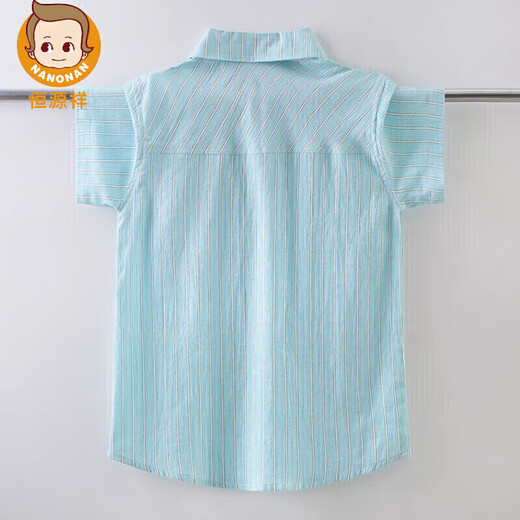 Hengyuanxiang boys floral shirt summer 2025 new children's pure cotton thin tops handsome medium and large children's short-sleeved shirts trendy style thin short lining - pink 120 cm recommended height 105-115 weight 35-45