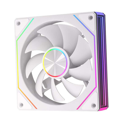 动力火车（PowerTrain）棱镜8 PRO机箱风扇12CM台式电脑ARGB神光同步主机散热风冷 无限镜灯效 白色正叶