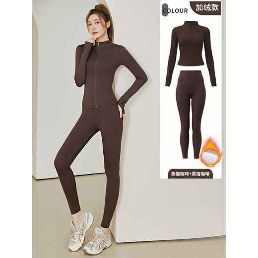 Women's Yoga Pants Plus Velvet Autumn and Winter New High Waist Peach Butt Lift Fitness Sports Large Size Training Pilates Pants Olive Green S S