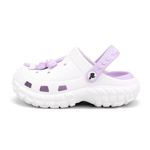 Saturday (St&Sat) children's shoes, children's clogs, new summer girls' sports sandals, boys' beach slippers, white and purple, sizes 35-36 (suitable for feet 22.2cm long)