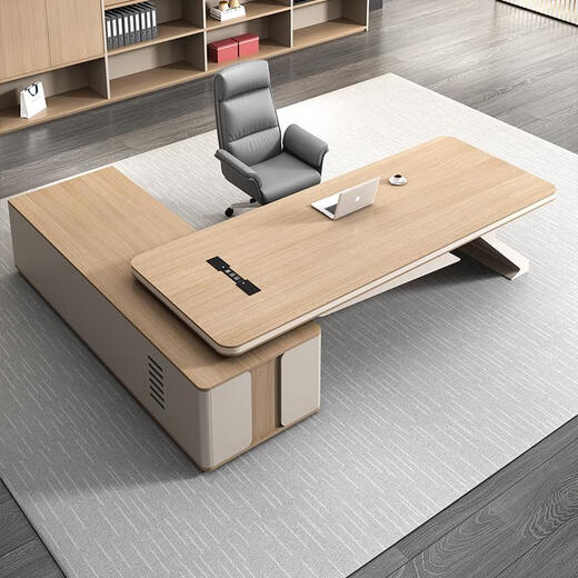 Light luxury boss desk office desk simple modern chairman president desk executive desk manager office desk and chair combination 2.8 meters boss table + boss chair