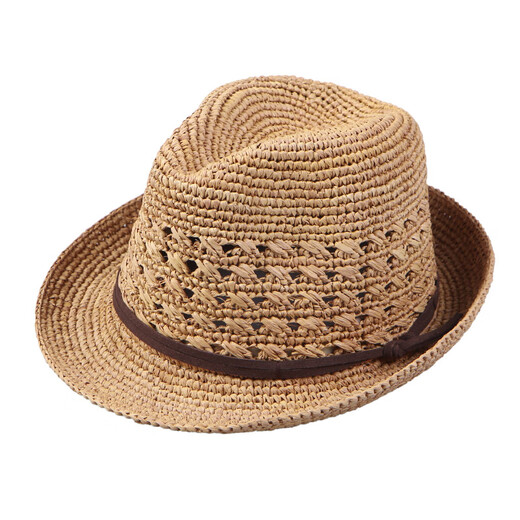 Mr DUCK new product straw hat men's summer outdoor sun hat hand-knitted sun hat sunshade hat big head MS17008-herb color M size (suitable for 56-59CM)