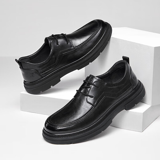 Camel (CAMEL) comfortable cowhide classic increased soft sole wedding shoes men's business casual leather shoes G15A155050 black 40