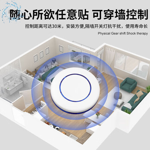 Mother-in-law switch wireless set of wireless remote control automatic light-off artifact without wiring installation lazy switch light controller 1 square remote control + host RF