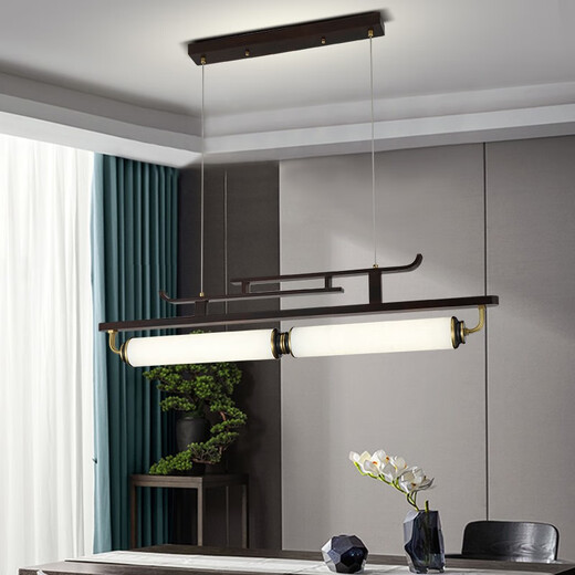 雷士2025最新款新款新中式茶艺灯中国风茶室书房餐厅艺术胡桃木亚克力 迎客松-3523-1m款三色变光