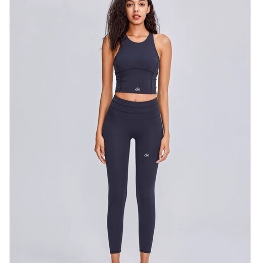 ALO YOGA yoga vest with chest pad, sports beautiful back, comfortable all-in-one quick-drying high-neck running fitness Pilates high-neck black bra L