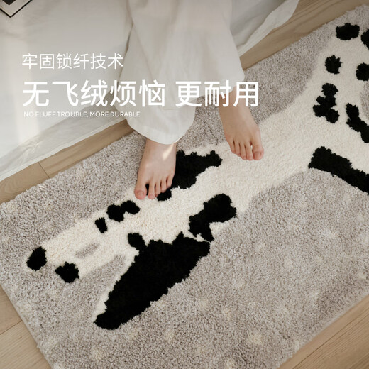 Saipos Art Pony Bedside Blanket Cream Machine Washable Bathroom Door Absorbent Mat Bedroom Children's Room Cute Cartoon Carpet Little Pony Bedside Blanket 50cm*80cm