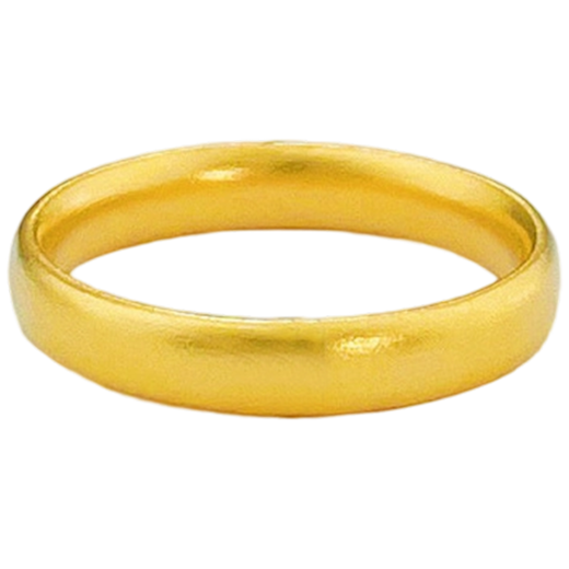 CHINA GOLD gold ring ancient gold solid gold couple ring plain ring gold ring wedding three gold Chinese Valentine's Day holiday gift 13# about 5.26g