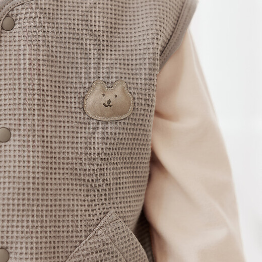 Mini Bara pure cotton children's thermal vest for boys and girls, inside and outside vest, autumn 2025, camel 50101 80